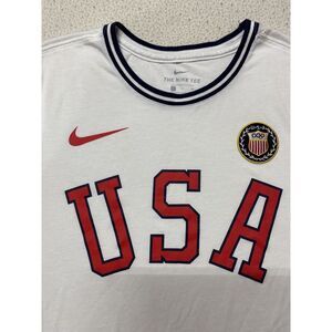 NIKE Shirt Adult Small White‎ TEAM USA OLYMPICS Soccer Swoosh Casual World Cup